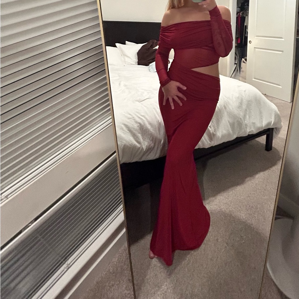 Peppermayo Red Off-Shoulder Dress